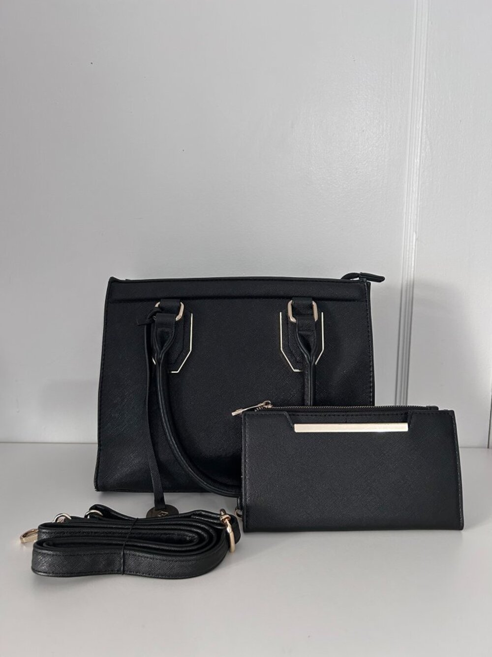 Call It Spring Black Purse with Matching Wallet Set